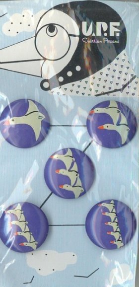 18mm Plastic Buttons with 1-5 Geese design Pkt5