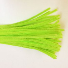 Chenille Sticks 6mm; Neon Green