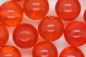 10mm Czech Round Bead; Transparent Orange 25 grams