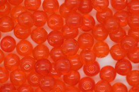 4mm Czech Round Bead; Transparent Orange 25 grams