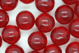 6mm Czech Round Bead; Transparent Red 25 grams