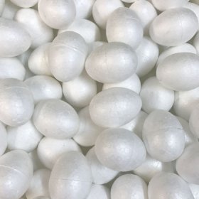 80mm White Polystyrene Foam Egg