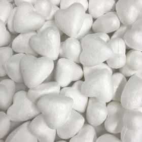 35mm White Polystyrene Foam Heart