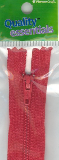 Zip Fastener 20cm, Red No3 Closed End