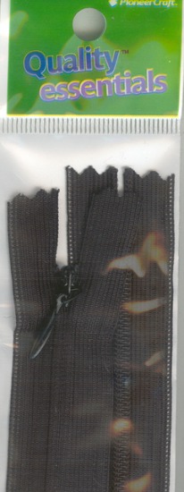 Zip Fastener 30cm, Black Nylon Invisible