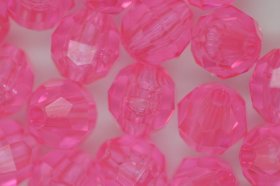 8mm Facet Beads Transparent; Pink 25g (approximately 97p)