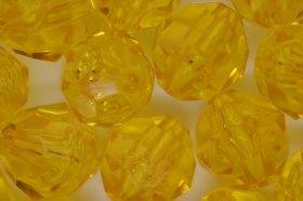 12mm Facet Bead Transparent; Acid Yellow 25g (approximately 33)