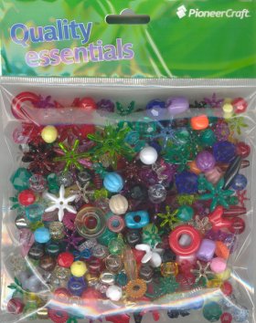 Plastic Craft Bead Assorted Pack 100grams