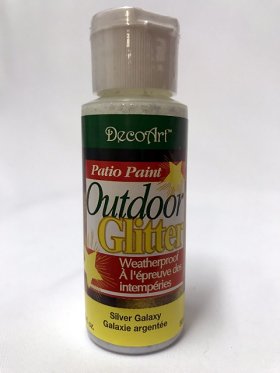 DecoArt Patio Paint, Outdoor Glitter 2oz Silver Galaxy