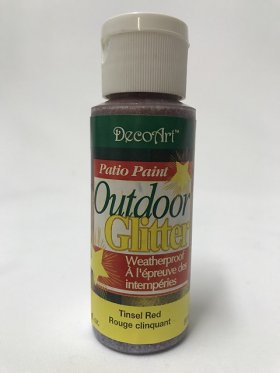 DecoArt Patio Paint, Outdoor Glitter 2oz Tinsel Red