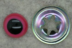 12mm Crystal Eye 10 Pack; Pink/Black