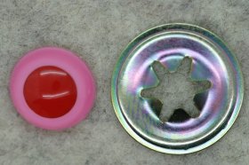 12mm Crystal Eye 10 Pack; Pink/Red