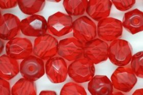 6mm Czech Fire Polished Facet Beads Red 25g