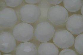 8mm Czech Fire Polished Facet Beads Chalk White 25g
