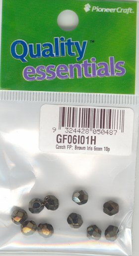 6mm Czech Fire Polished Facet Beads Brown Iris 10p