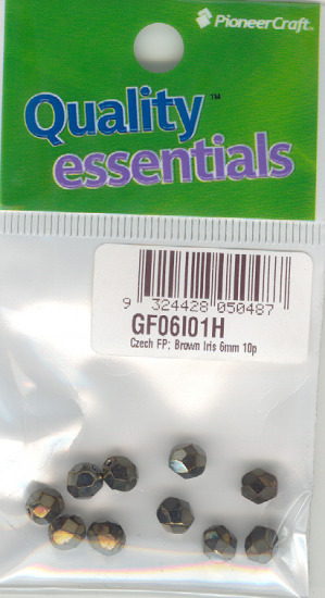 6mm Czech Fire Polished Facet Beads Brown Iris 10p