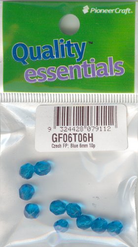6mm Czech Fire Polished Facet Beads Blue 10p