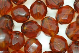 8mm Czech Fire Polished Facet Beads Amber 25g
