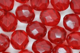 8mm Czech Fire Polished Facet Beads Red 25g