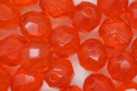 8mm Czech Fire Polished Facet Beads Orange 25g