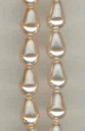 Czech Strung Pearls Vertical 9/6mm Cream (1 string)