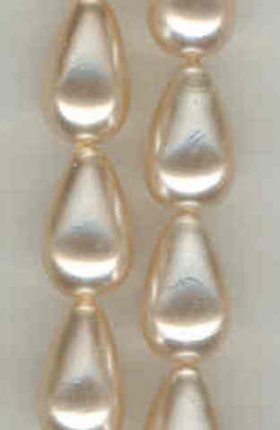 Czech Strung Pearls Vertical 13/8mm Cream (12 strings)