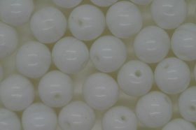 6mm Czech Round Bead; Opaque White 25 grams