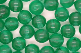 6mm Czech Round Bead; Transparent Green 25 grams