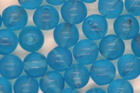 6mm Czech Round Bead; Transparent Blue 25 grams