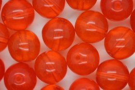 8mm Czech Round Bead; Transparent Orange 25 grams