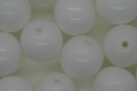 10mm Czech Round Bead; Opaque White 25 grams