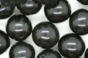 10mm Czech Round Bead; Opaque Black 25 grams