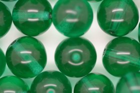 10mm Czech Round Bead; Transparent Green 25 grams