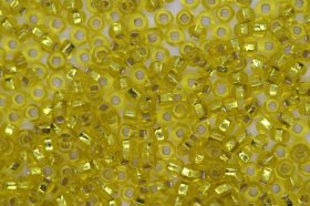 Czech Seed 11/0sls Silver Lined; Yellow 25g