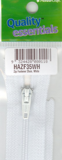 Zip Fastener 35cm, White No3 Closed End