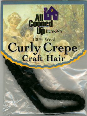 Curly Crepe Wool Hair; Black