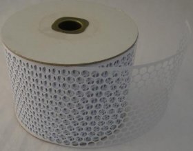 Honeycomb Sequin Ribbon 85mm wide, 45m roll; White