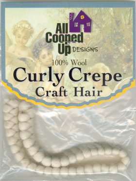 Curly Crepe Wool Hair; White