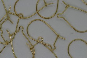Kidney Ear Wire 15mm Gold 100p