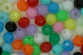 4mm Facet Opaque; Multi 100g (approx 2780p)