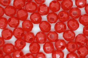4mm Facet Opaque; Red 100g (approx 2780p)
