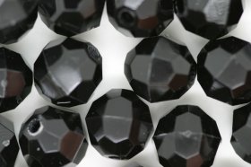10mm Facet Bead Opaque; Black 25g (approximately 50p)