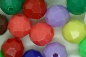 10mm Facet Bead Opaque; Multi 25g (approximately 50p)
