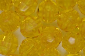 10mm Facet Beads Transparent; Acid Yellow 25g (approx 50p)