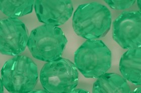 10mm Facet Beads Transparent; Green Aqua 25g (approx 50p)