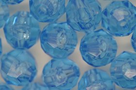 10mm Facet Beads Transparent; Light Sapphire 25g (approx 50p)