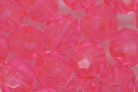 10mm Facet Beads Transparent; Pink25g (approximately 50p)