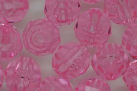 10mm Facet Beads Transparent; Soft Pink 25g (approx 50p)