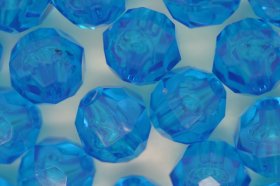 10mm Facet Transparent; Turquoise 250g (approx 500p)