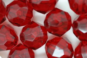 12mm Facet Bead Transparent; Ruby 25g (approximately 33p)